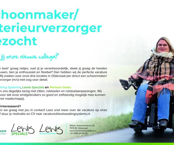 Vacature Lewis Seating Systems, Lewis Specials en Perteon Seats